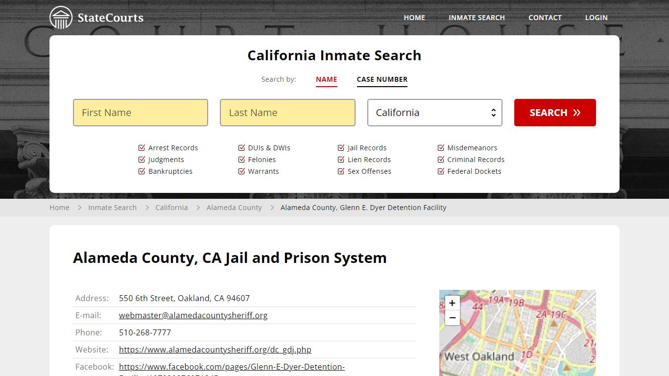 Alameda County, CA Jail and Prison System - State Courts